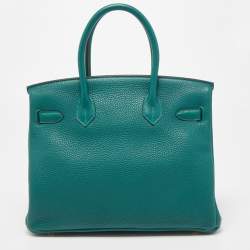 Hermes Malachite Togo Leather Gold Finish Birkin 30 Bag