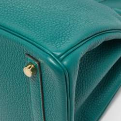 Hermes Malachite Togo Leather Gold Finish Birkin 30 Bag