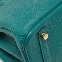 Hermes Malachite Togo Leather Gold Finish Birkin 30 Bag