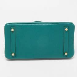 Hermes Malachite Togo Leather Gold Finish Birkin 30 Bag