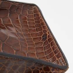 Hermes Miel Porosus Crocodile Gold Finish Kelly Sellier 32 Bag