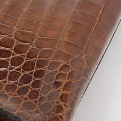 Hermes Miel Porosus Crocodile Gold Finish Kelly Sellier 32 Bag