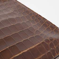 Hermes Miel Porosus Crocodile Gold Finish Kelly Sellier 32 Bag