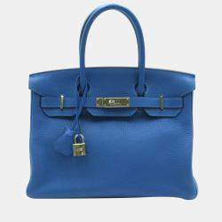 Hermes Birkin Bag 35 Exquisite Bleu Pale Palladium Hardware