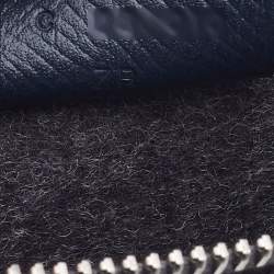 Pre Owned Hermes Paris Grey/Blue Obscurs/Ver Anglais Wool and Epsom Leather Colorblock Toodoo Pouch
