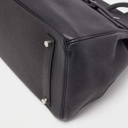 Pre Owned Hermes Black Togo Leather Palladium Finish Birkin 35 Bag