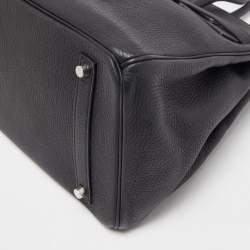 Pre Owned Hermes Black Togo Leather Palladium Finish Birkin 35 Bag