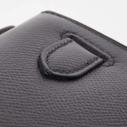 Hermes Black Epsom Leather Palladium Finish Kelly Sellier 28 Bag