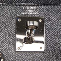 Hermes Black Epsom Leather Palladium Finish Kelly Sellier 28 Bag