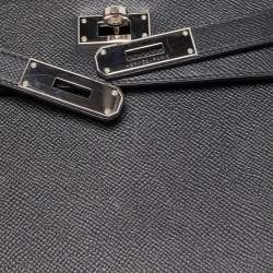Hermes Black Epsom Leather Palladium Finish Kelly Sellier 28 Bag