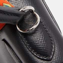 Hermes Black Epsom Leather Palladium Finish Kelly Sellier 28 Bag