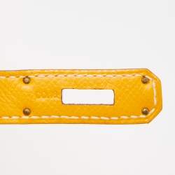 Hermes Jaune D' Or Epsom Leather Gold Finish Birkin 35 Bag