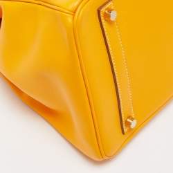 Hermes Jaune D' Or Epsom Leather Gold Finish Birkin 35 Bag