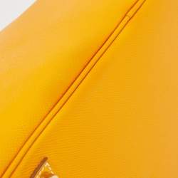 Hermes Jaune D' Or Epsom Leather Gold Finish Birkin 35 Bag