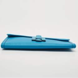Hermes Blue Zanzibar Swift Leather Elan Jige 29 Clutch