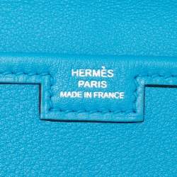 Hermes Blue Zanzibar Swift Leather Elan Jige 29 Clutch