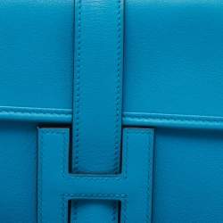 Hermes Blue Zanzibar Swift Leather Elan Jige 29 Clutch