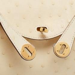 Hermès Nata Ostrich Gold Finish Mini Lindy Bag