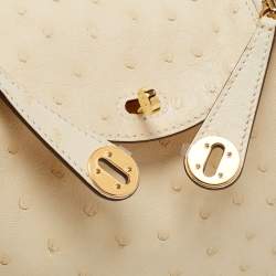 Hermès Nata Ostrich Gold Finish Mini Lindy Bag