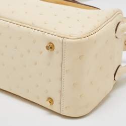 Hermès Nata Ostrich Gold Finish Mini Lindy Bag
