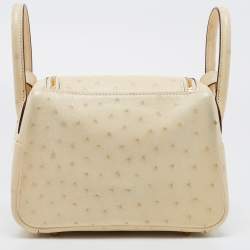 Hermès Nata Ostrich Gold Finish Mini Lindy Bag
