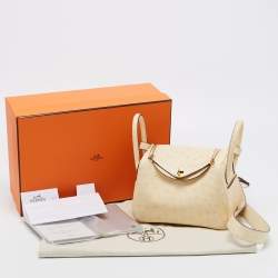 Hermès Nata Ostrich Gold Finish Mini Lindy Bag