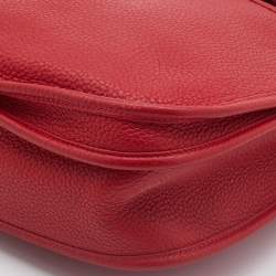 Pre Owned Hermes Rouge Casaque Togo Leather Evelyne III PM Bag