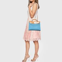 Hermes Bleu Brighton/Vache Naturel Leather and Canvas Herbag Zip 31 Bag