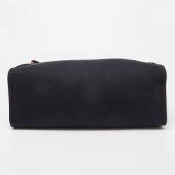 Hermes Ebene/Black Canvas and Leather Herbag Zip 39 Bag