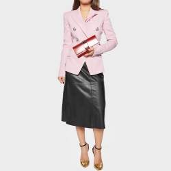 Hermes Rouge H Box Leather Medor 23 Clutch