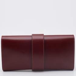 Hermes Rouge H Box Leather Medor 23 Clutch