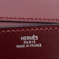 Hermes Rouge H Box Leather Medor 23 Clutch