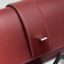 Hermes Rouge H Box Leather Medor 23 Clutch