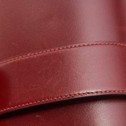 Hermes Rouge H Box Leather Medor 23 Clutch
