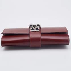 Hermes Rouge H Box Leather Medor 23 Clutch
