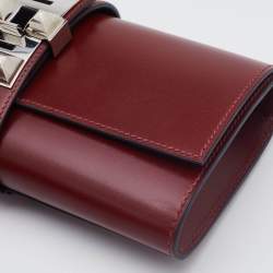 Hermes Rouge H Box Leather Medor 23 Clutch