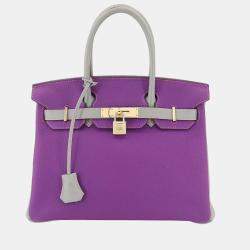 hermes birkin 30cm box leather raisin purple