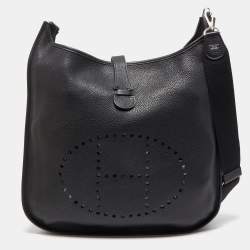 Hermes Black Togo Leather Evelyne III GM Bag Hermes