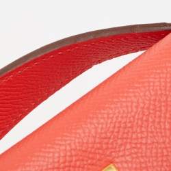 Hermes Rouge Pivoine Epsom Leather Gold Finish Kelly Pochette