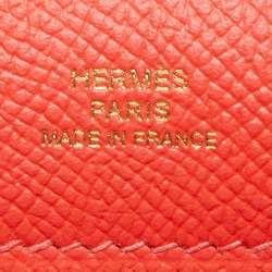 Hermes Rouge Pivoine Epsom Leather Gold Finish Kelly Pochette