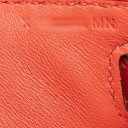 Hermes Rouge Pivoine Epsom Leather Gold Finish Kelly Pochette