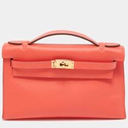 Hermes Kelly Longue Wallet Rouge Pivoine Epsom Palladium Hardware