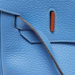 Hermès Bleu Paradis Clemence Leather Gold Finish Birkin 35 Bag