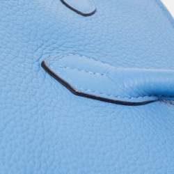 Hermès Bleu Paradis Clemence Leather Gold Finish Birkin 35 Bag