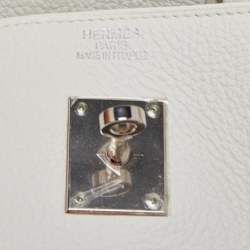 Hermes Blanc Togo Leather Palladium Finish Birkin 40 Bag