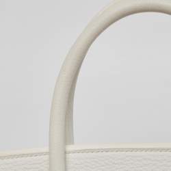 Hermes Blanc Togo Leather Palladium Finish Birkin 40 Bag