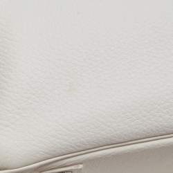 Hermes Blanc Togo Leather Palladium Finish Birkin 40 Bag