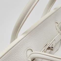 Hermes Blanc Togo Leather Palladium Finish Birkin 40 Bag
