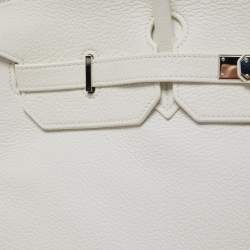 Hermes Blanc Togo Leather Palladium Finish Birkin 40 Bag