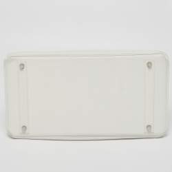 Hermes Blanc Togo Leather Palladium Finish Birkin 40 Bag